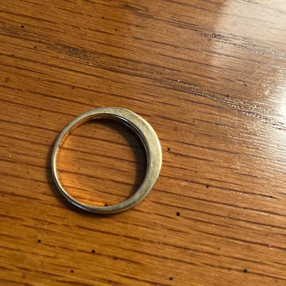 14 K solid gold diamond and sapphire ring - Picture 4 of 6